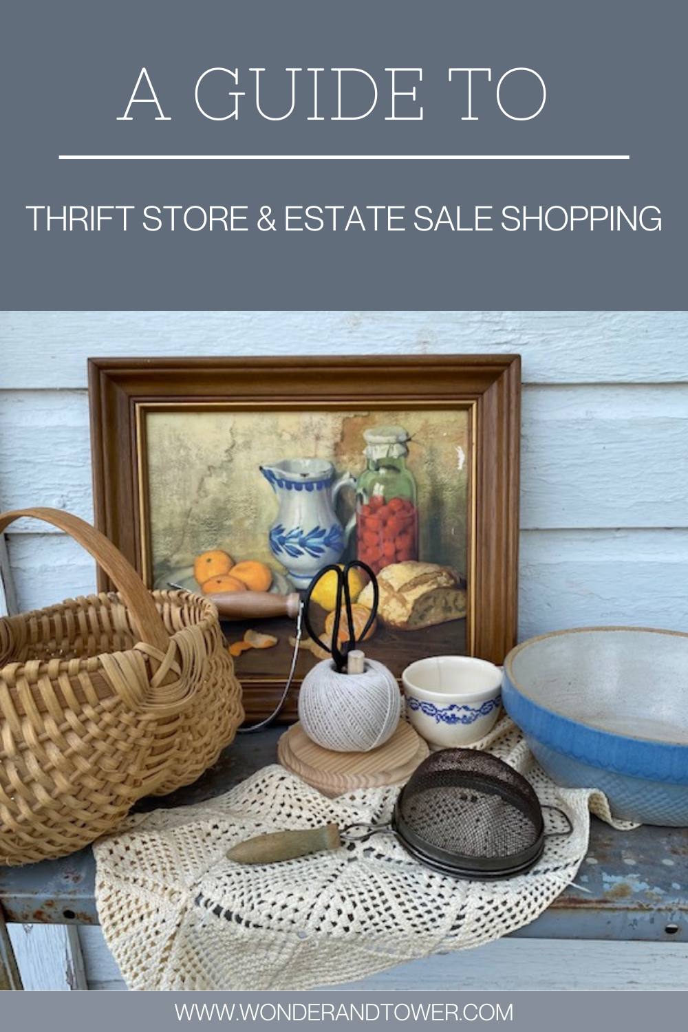 a guide to thrift store and estate sale shopping