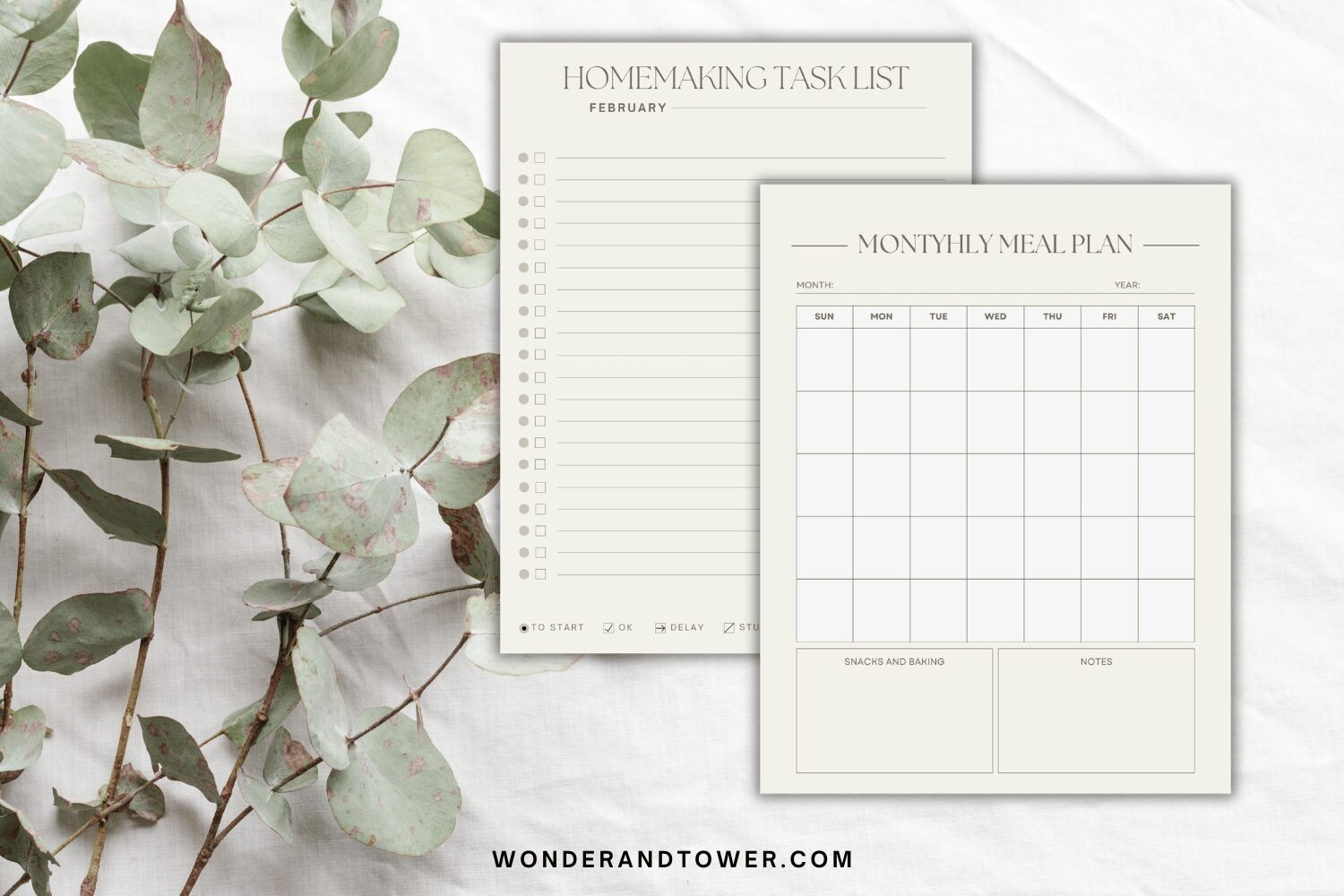 homemaking printables