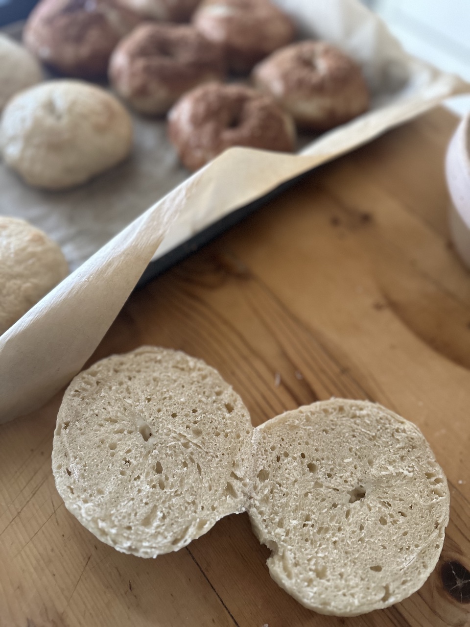 quick sourdough discard bagels