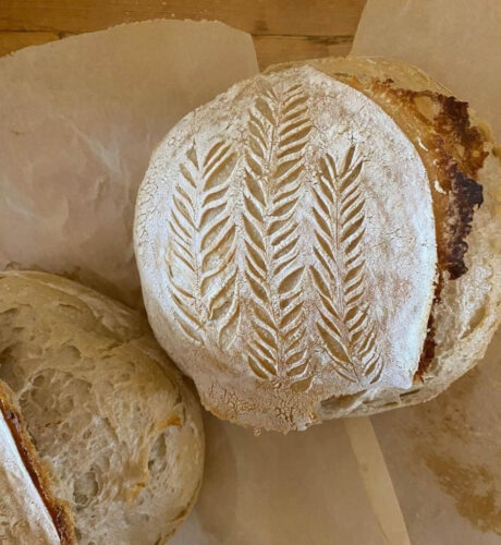 proofed sourdough bread