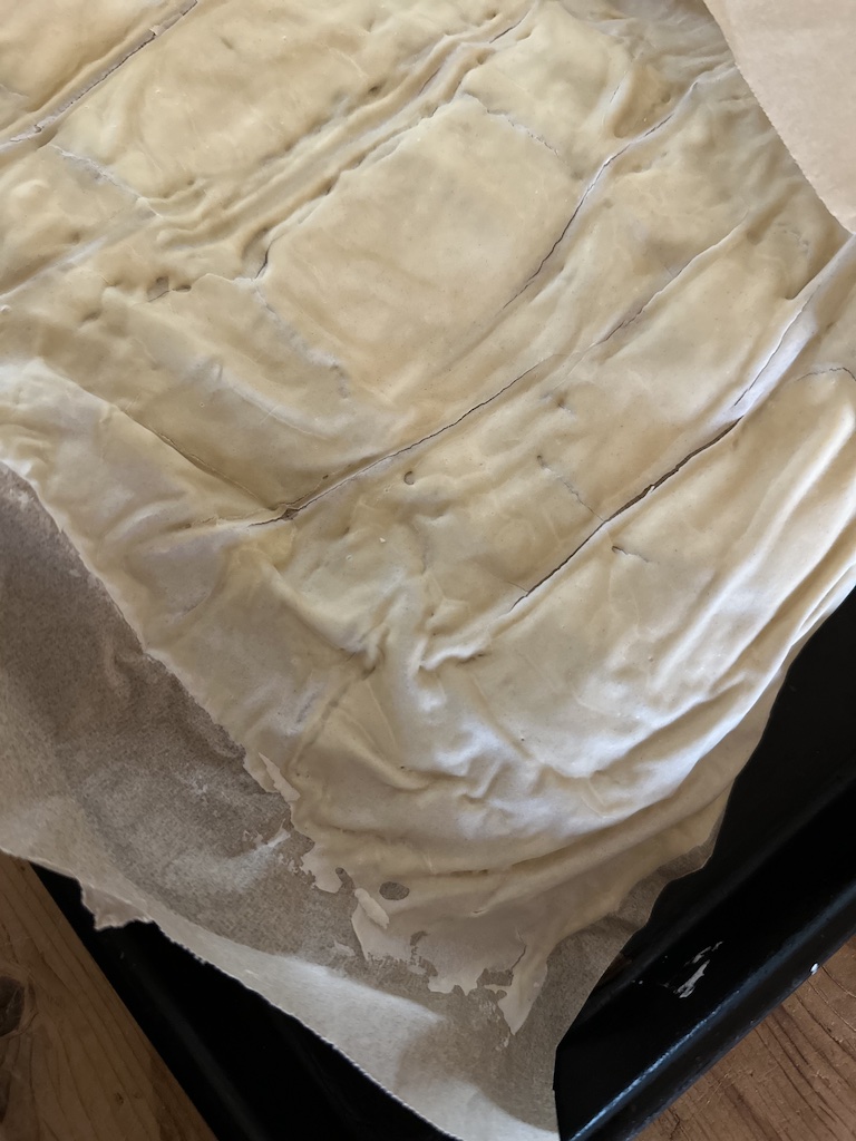 dehydrating sourdough starter in oven