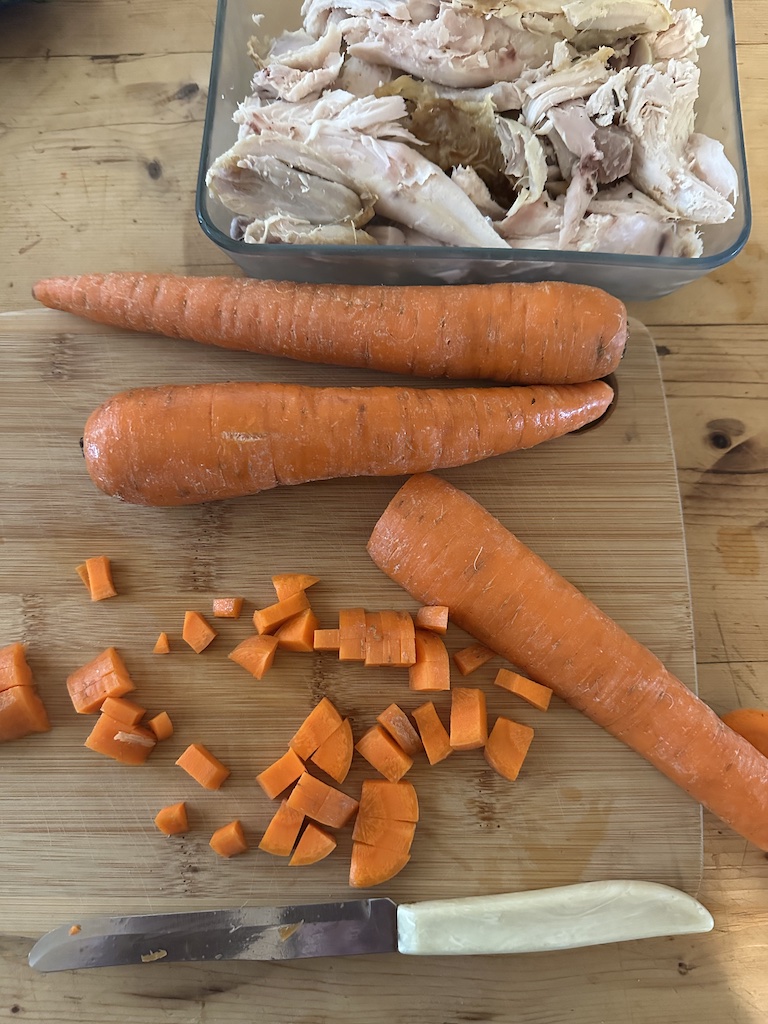 Cast Iron Chicken Pot Pie with crescent rolls