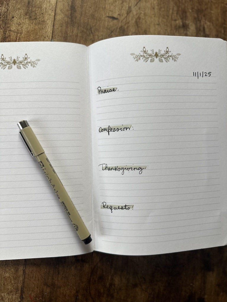 how to start a prayer journal entry