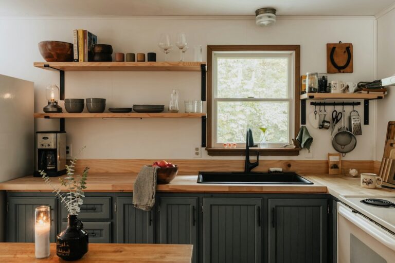 make an open-layout kitchen feel more intimate