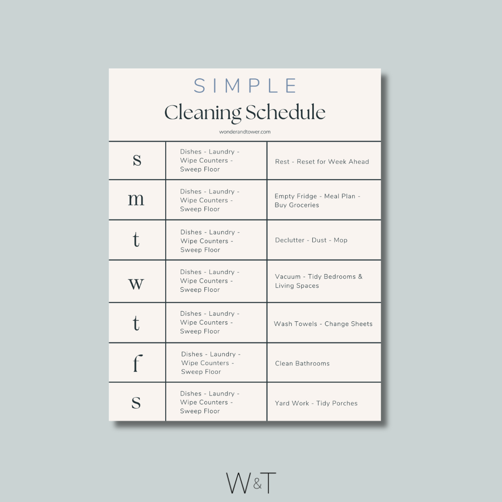 cleaning schedule