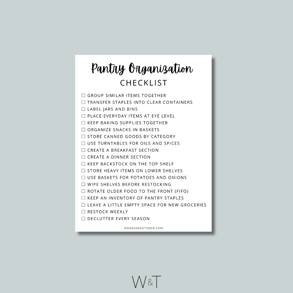 pantry organization printable