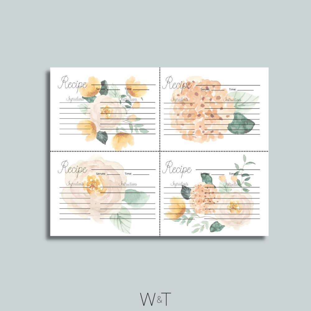 recipe card printable