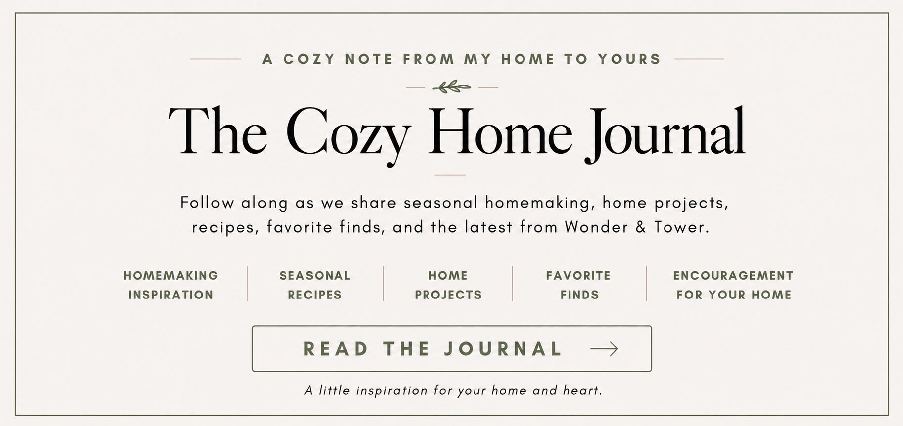 cozy home journal homepage