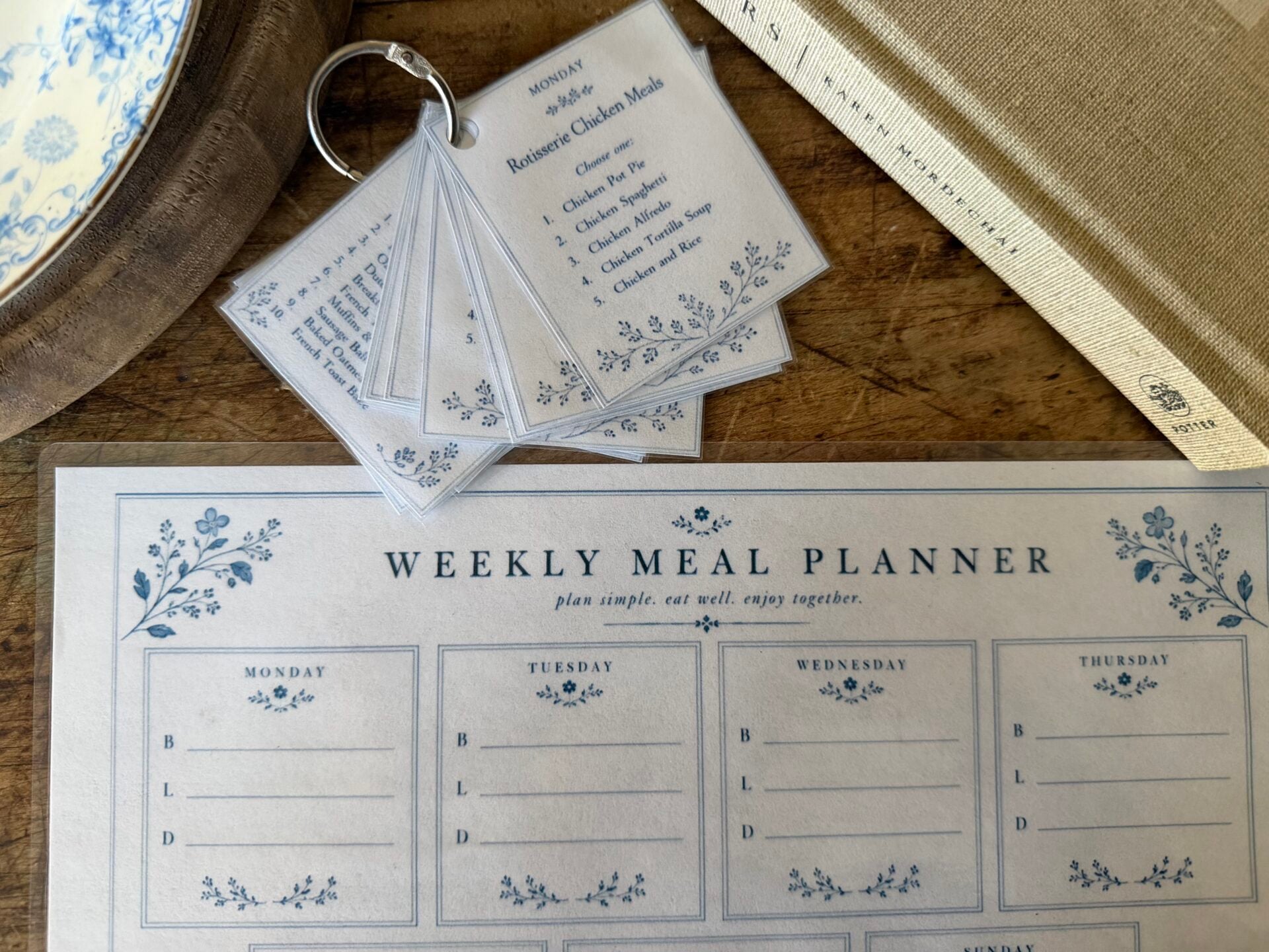 editable meal planner Canva template