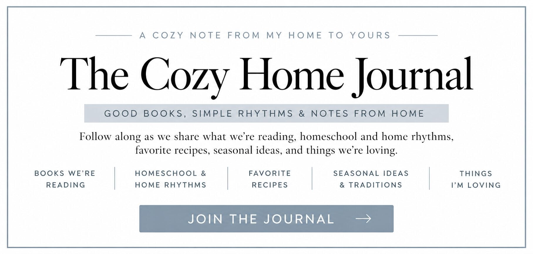 The Cozy Home Journal Newsletter